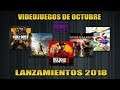 Videojuegos que se estrenan en octubre de 2018