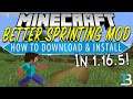 How To Download & Install the Better Sprinting Mod in Minecraft 1.16.5 (Toggle Sprint!)