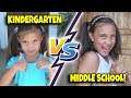 KINDERGARTEN VS. MIDDLE SCHOOL!!! First Day of School Morning Routine!