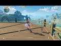 Genshin Impact- Qiqi plays with the Cat while Child checks in.