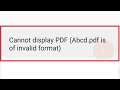 Android || Cannot display PDF ( pdf. Is of invalid format ) Problem in Android