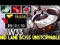 W33 [Timbersaw] Mid Lane Boss Unstoppable Cancer Gameplay 7.25 Dota 2