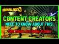 Borderlands 3 | Content Creators NEED To Know About This!! | My Videos Are Being Reused?