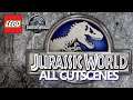 Lego Jurassic World all cutscenes full movie game animation dinosaur subtitle
