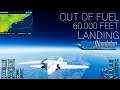 OUT OF FUEL AT 60.000 FEET AND LANDING - Microsoft Flight Simulator 2020