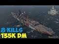 World of WarShips | Sovetsky Soyuz | 8 KILLS | 135K Damage - Replay Gameplay 4K 60 fps