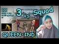 CEWE NGAMUK !!! 3 VS SQUAD QUEEN IND - Free Fire Indonesia