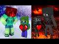Monster School : SINISTER FAMILY STEPMOTHER AND BABY ZOMBIE WITHER CHALLENGE - Minecraft Animation