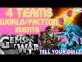 4 Teams World Event & Faction Assault | Gems of War Event guide | No mythic Low-high 4 all rewards