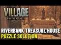 Resident Evil 8 Village RIVERBANK TREASURE HOUSE Puzzle Solution (Golden Lady Statue)