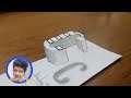 HOW TO DRAW 3D LETTER C FLOATING STEP BY STEP | Drawing Tech