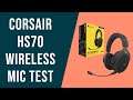 Pika mikrofoni testauksessa Corsair HS70 langattomat kuulokkeet mikrofonilla.