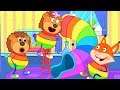 Lion Family Official Channel | Fun on the Rainbow Children's Slide | Cartoon for Kids