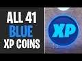 All 41 Blue XP Coins Locations WEEK 1-10 - Fortnite