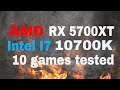 I7 10700K RX 5700XT 1080p 1440p 10 Games Tested