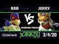 S@X 344 Winners Finals - BBB (Falco) Vs. Jerry (Fox) Smash Melee - SSBM