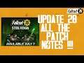 Fallout 76 Steel Reign UPDATE Patch Notes !!!!!