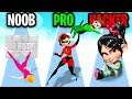 NOOB vs PRO vs HACKER In GIRLS ATTACK APP GAME!? (ALL LEVELS & MAX LEVEL SKIN!)
