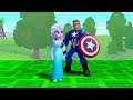Frozen 2 Ice Queen Elsa vs Captain America | Snow Queen vs Steve Rogers | The Parkour 1 Disney kids