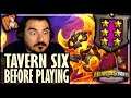 TAVERN 6 BEFORE PLAYING CARDS?! - Hearthstone Battlegrounds