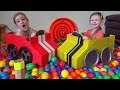 Cardboard Box Car Race in HUGE Ball Pit!