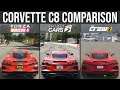 Corvette C8 Sound and Graphic Comparison - Forza Horizon 4 VS Project Cars 3 VS The Crew 2