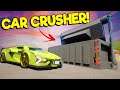 Destroying an EXPENSIVE LAMBORGHINI in a Lego Car Crusher! (Brick Rigs Gameplay)