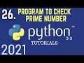 Python 3.9 Tutorials: Prime Number Program In Python | Python For Beginners |Python Tutorial