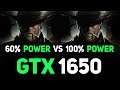 GTX 1650 | 60% Power Limit vs 100% Power Limit - Temperature & FPS Difference