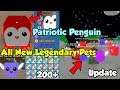 I Hatched All New Legendary Pets! Patriotic Penguin & Marsh! New - Bubble Gum Simulator