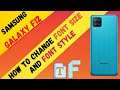 How to change font size and font style in Samsung Galaxy F12 | Samsung F12 Font Change