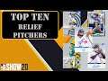 TOP TEN RELIEF PITCHERS/CLOSERS (BULLPEN ARMS) | MLB THE SHOW 20