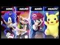 Super Smash Bros Ultimate Amiibo Fights  – Request #18626 Sonic & Inkling vs Mario & Pikachu