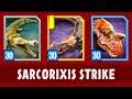 MAX LEVEL 30 SARCORIXIS BOSS EPIC STRIKE (JURASSIC WORLD ALIVE)