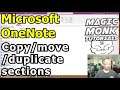 Microsoft OneNote: How to copy / duplicate / move sections to another / same Notebook