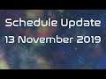 Schedule Update | 13 November 2019