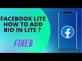 How To Add Bio In Facebook Lite App
