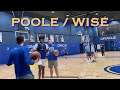 📺 Jordan Poole 3s while Wiseman celebrates, at Warriors training camp practice, day before Portland