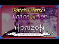 PC Horizon Zero Dawn 1.08.06 Hotfix vs 1.08 Update Patch Benchmark Test Comparison Steam