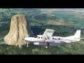 Extreme Landing+Takeoff at Devils Tower (Wyoming, USA) in Microsoft Flight Simulator 2020