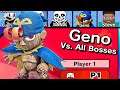 Geno Vs. All Bosses in Super Smash Bros Ultimate + Cutscenes | DLC Update (10.1.0)