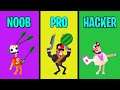 NOOB vs PRO vs HACKER in BOWMASTERS