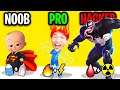 NOOB vs PRO vs HACKER In HEROES INC!? (ALL LEVELS!)