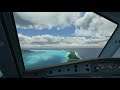 Landing at Bora Bora • Cockpit Airbus A320 • MS Flight Simulator