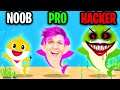 NOOB vs PRO vs HACKER In BABY SHARK RUN! (IMPOSSIBLE APP GAME! *LANKYBOX RAGE MOMENTS!*)