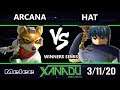 S@X 345 Winners Semis - Arcana (Fox) Vs. hat (Marth, Sheik) Smash Melee - SSBM
