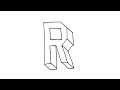 How to draw 3D Letter R Easy Drawing