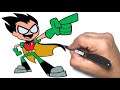 How to draw Robin from teen titans go