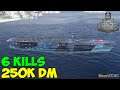 World of WarShips | Kaga | 6 KILLS | 250K Damage - Replay Gameplay 1080p 60 fps