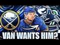 Vancouver Canucks TRYING TO TRADE FOR SAM REINHART? For 9th Pick? Buffalo Sabres NHL News & Rumours